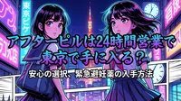 アフターピルは24時間営業で東京で手に入る？