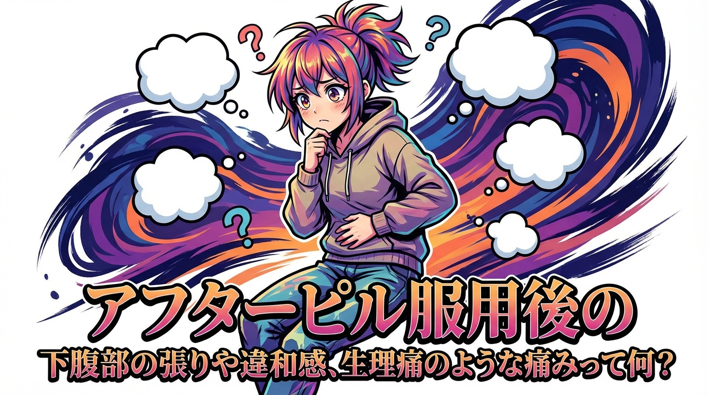 アフターピル服用後の下腹部の張りや違和感、生理痛のような痛みって何？